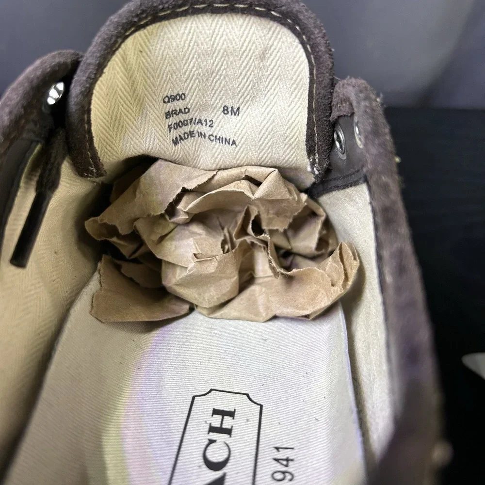 Coach Brad Khaki/Chestnut Jacquard Canvas w/Seude+Leather Men Sz 8M FS12CM SIG C - Picture 10 of 13